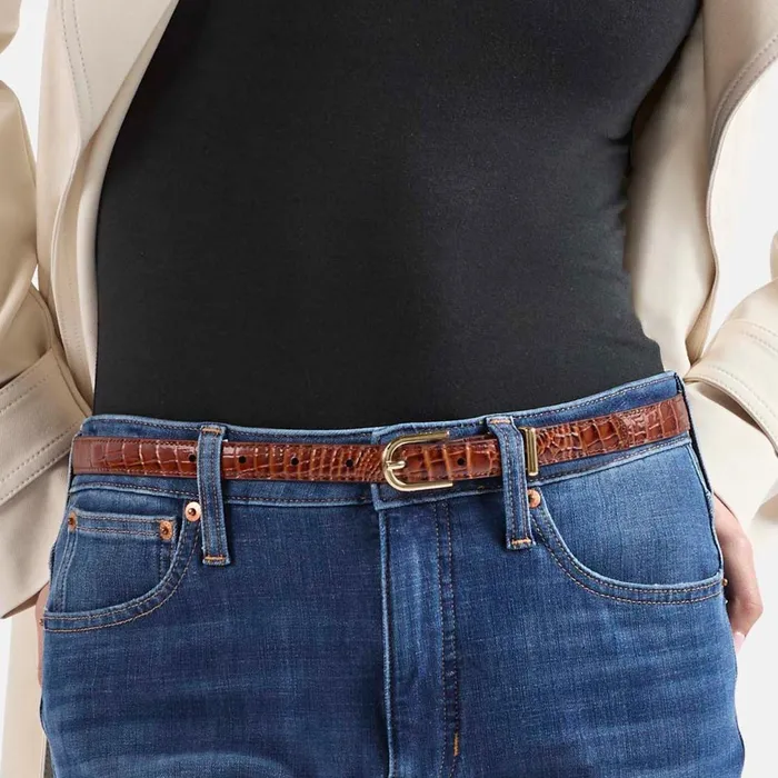 Brahmin Belts Skinny Leather Gold Buckle Belt Grey Classic Snake 8211 Women Brahmin Belts Skinny Leather Gold Buckle Belt Grey Classic Snake 8211 Women