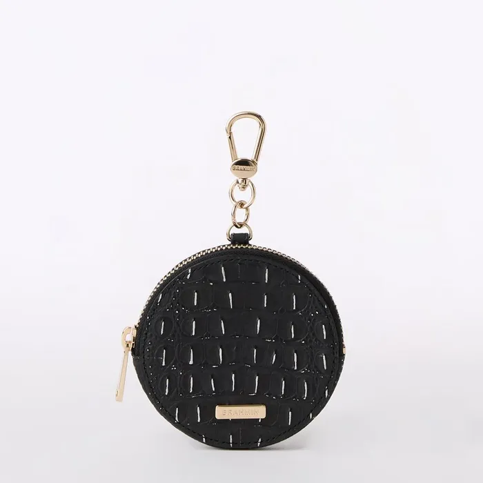 Brahmin Clip Ons and Keychains Circle Coin Purse Black Regal Mini Mel 8211 Women Brahmin Clip Ons and Keychains Circle Coin Purse Black Regal Mini Mel 8211 Women