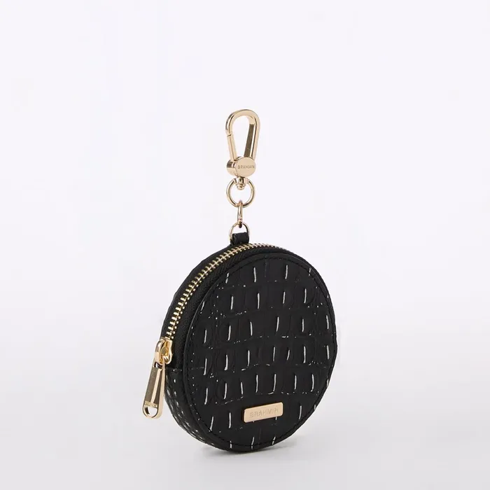 Brahmin Clip Ons and Keychains Circle Coin Purse Black Regal Mini Mel 8211 Women Brahmin Clip Ons and Keychains Circle Coin Purse Black Regal Mini Mel 8211 Women