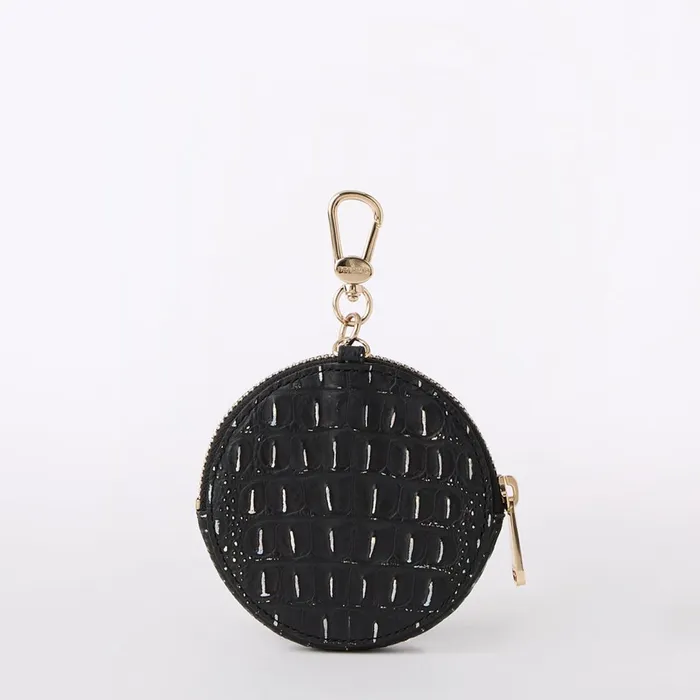 Brahmin Clip Ons and Keychains Circle Coin Purse Black Regal Mini Mel 8211 Women Brahmin Clip Ons and Keychains Circle Coin Purse Black Regal Mini Mel 8211 Women
