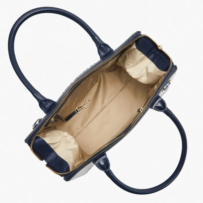 Brahmin Satchels Caroline Navy Meadowport 8211 Women Brahmin Satchels Caroline Navy Meadowport 8211 Women