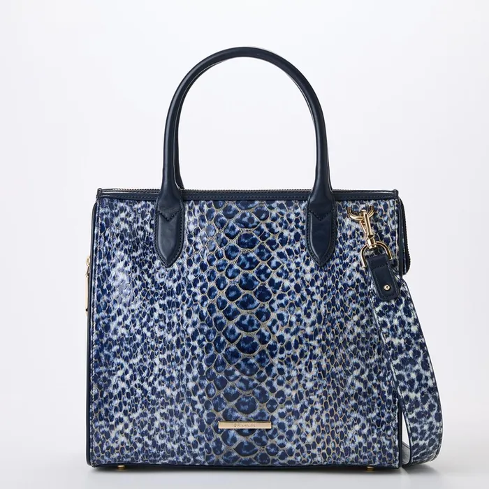 Brahmin Satchels Caroline Navy Meadowport 8211 Women Brahmin Satchels Caroline Navy Meadowport 8211 Women