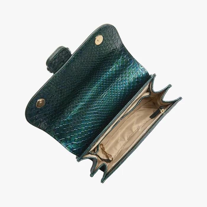 Brahmin Satchels Small Hallie Evergreen Kalopsia 8211 Women Brahmin Satchels Small Hallie Evergreen Kalopsia 8211 Women