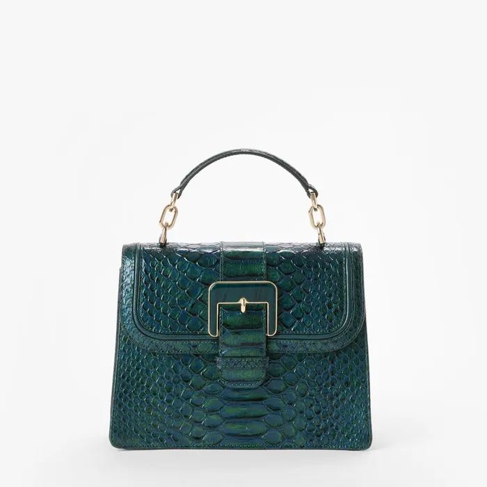 Brahmin Satchels Small Hallie Evergreen Kalopsia 8211 Women Brahmin Satchels Small Hallie Evergreen Kalopsia 8211 Women