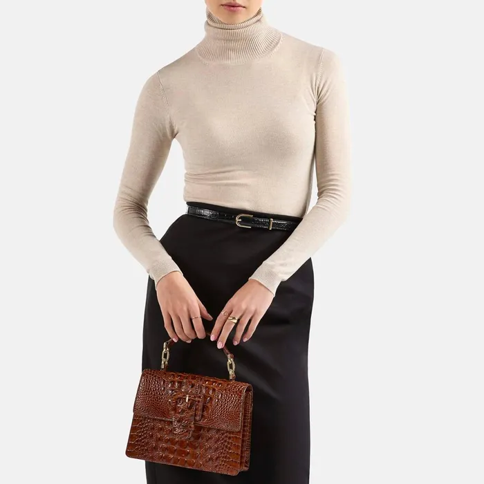 Brahmin Satchels Small Hallie Evergreen Kalopsia 8211 Women Brahmin Satchels Small Hallie Evergreen Kalopsia 8211 Women