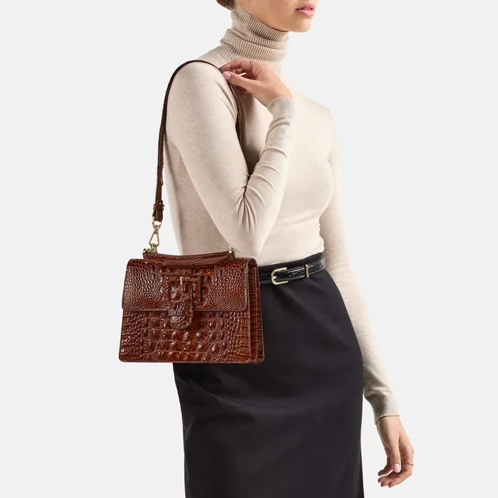 Brahmin Satchels Small Hallie Evergreen Kalopsia 8211 Women Brahmin Satchels Small Hallie Evergreen Kalopsia 8211 Women