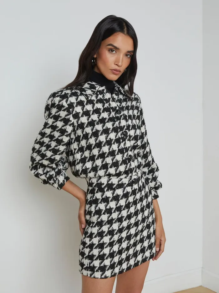Bridges Houndstooth Jacket Ecrublackgold Houndstooth Women L039Agence Matching Sets