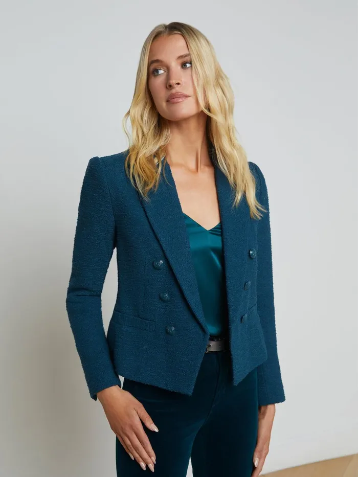 Brooke OpenFront Blazer Deep Tealrococo Women L039Agence Blazers and Jackets