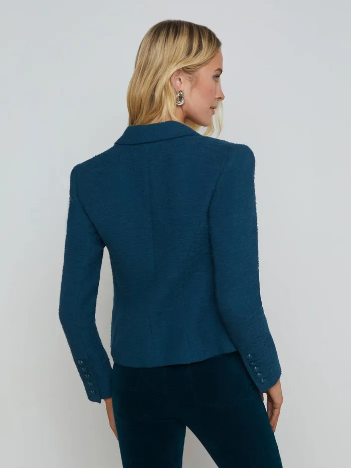 Brooke OpenFront Blazer Deep Tealrococo Women L039Agence Blazers and Jackets Brooke OpenFront Blazer Deep Tealrococo Women L039Agence Blazers and Jackets