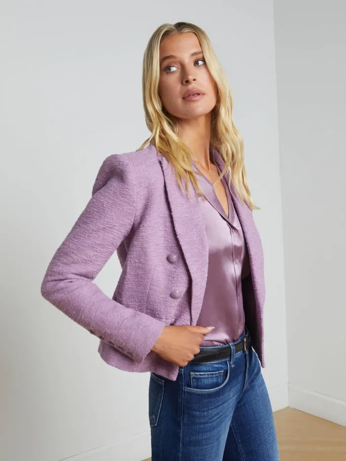 Brooke OpenFront Blazer Wisteriafrench Paisley Women L039Agence Blazers and Jackets Brooke OpenFront Blazer Wisteriafrench Paisley Women L039Agence Blazers and Jackets