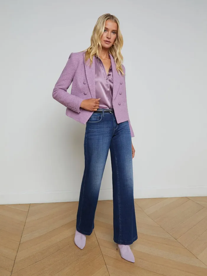 Brooke OpenFront Blazer Wisteriafrench Paisley Women L039Agence Blazers and Jackets Brooke OpenFront Blazer Wisteriafrench Paisley Women L039Agence Blazers and Jackets
