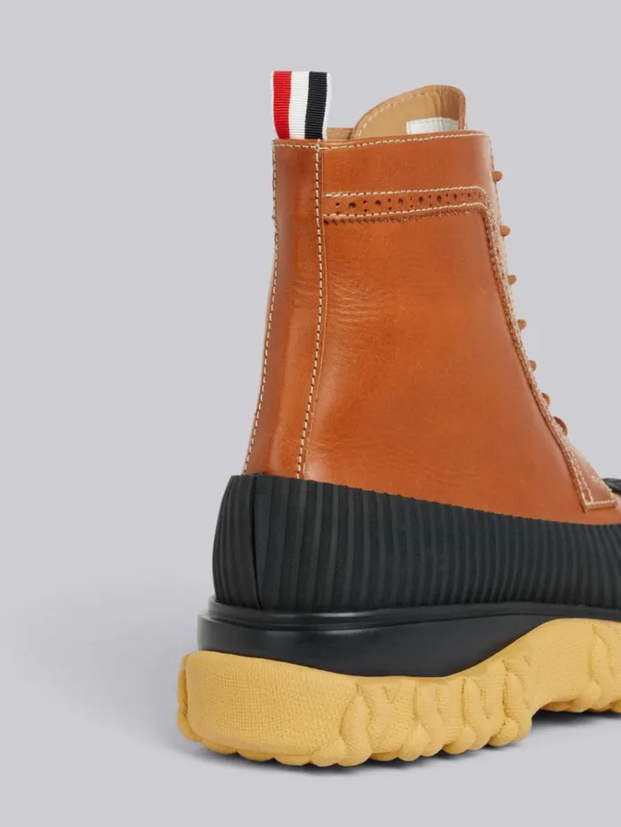 Calf Leather Rubber Sole Longwing Duck Boot Camel Women Thom Browne Boots