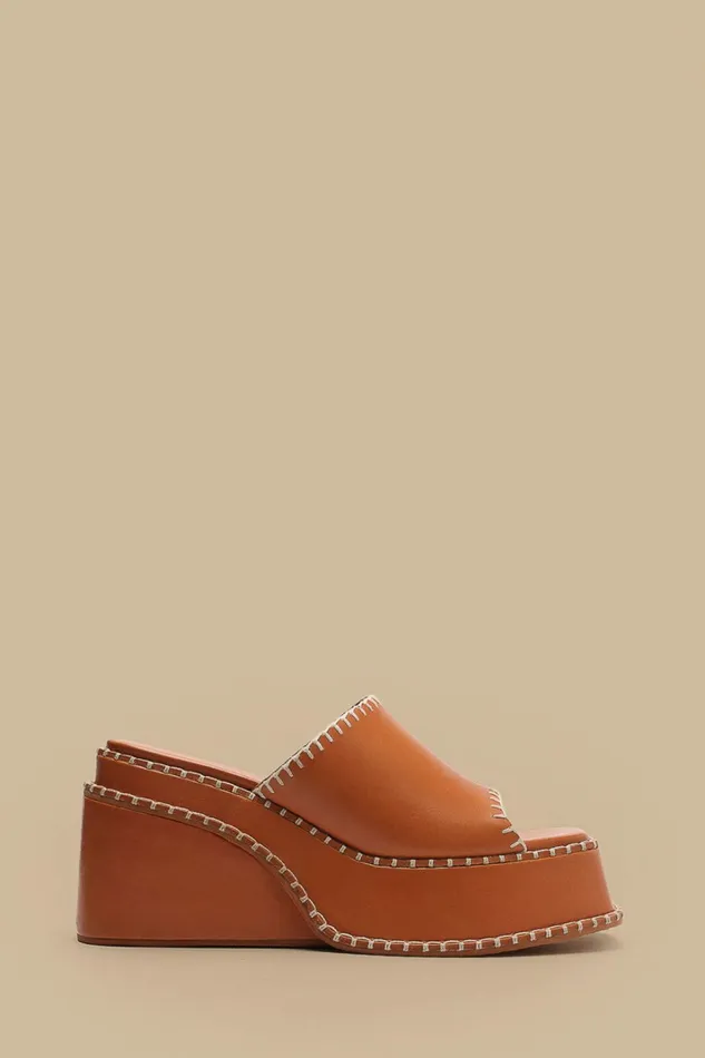 Camel Wedge Mule Sandal Women FARM Rio Sandals