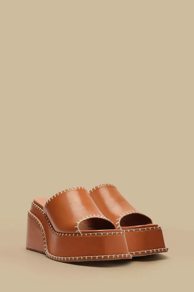 Camel Wedge Mule Sandal Women FARM Rio Sandals