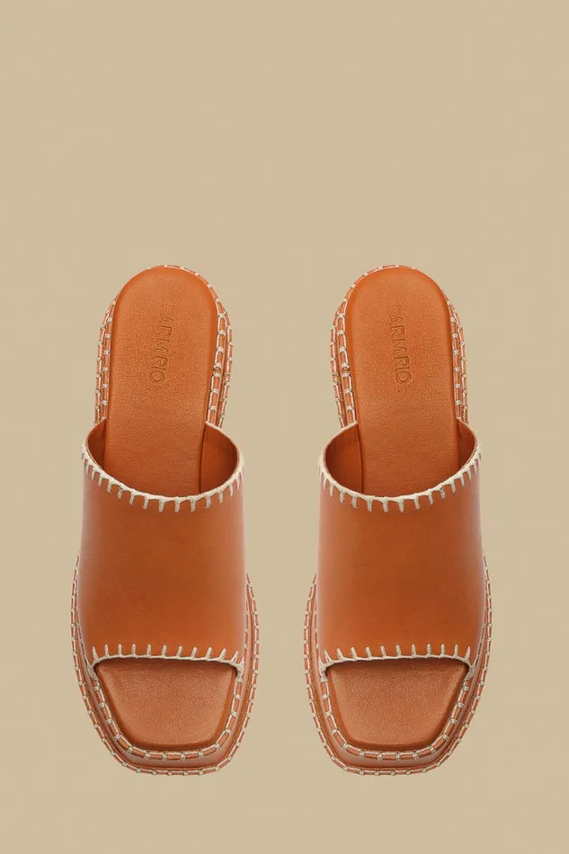 Camel Wedge Mule Sandal Women FARM Rio Sandals