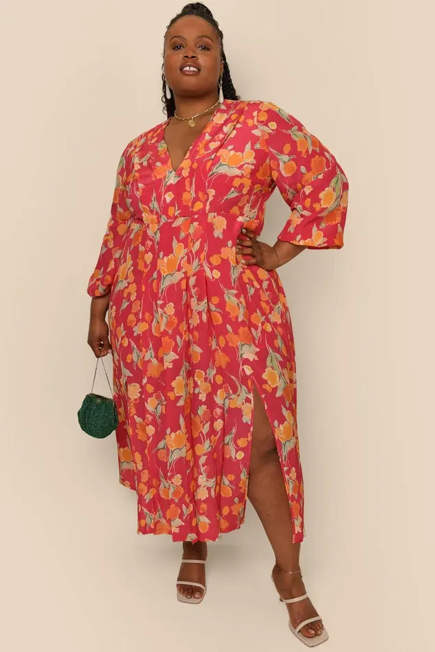 Camellia Fontainhas Floral Coral Women RIXO Dresses Camellia Fontainhas Floral Coral Women RIXO Dresses