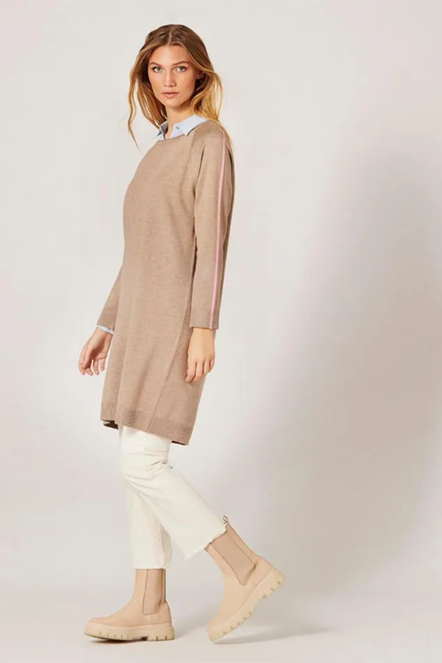 CAMILLE KNIT DRESS 14815 812 Cafe Latte 815 Women IN FRONT CARDIGANS KNITS