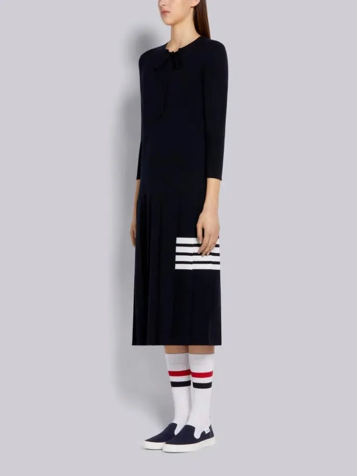 Canvas Slipon Heritage Trainer Navy Women Thom Browne Sneakers