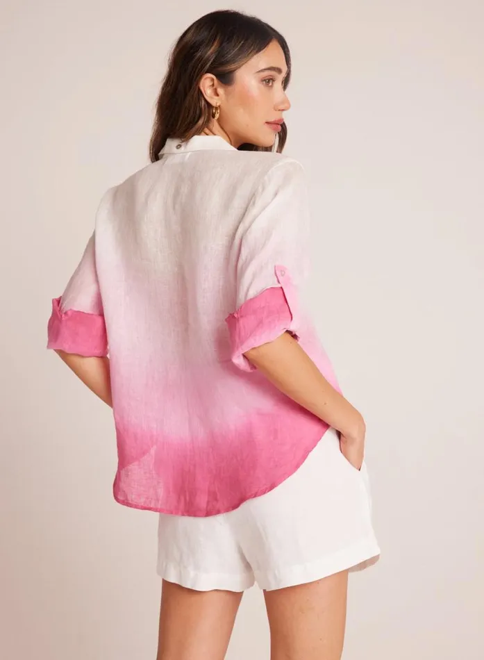 Capri Button Down 8211 Pink Ombre Dye Women Bella Dahl Long Sleeve Capri Button Down 8211 Pink Ombre Dye Women Bella Dahl Long Sleeve