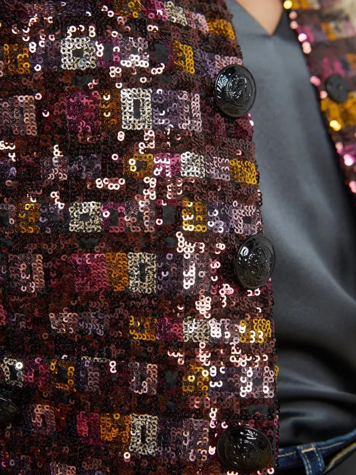 Caprina Sequin Jacket Wisteriadesert Clay Sequin Stripe Women L039Agence Blazers and Jackets Caprina Sequin Jacket Wisteriadesert Clay Sequin Stripe Women L039Agence Blazers and Jackets