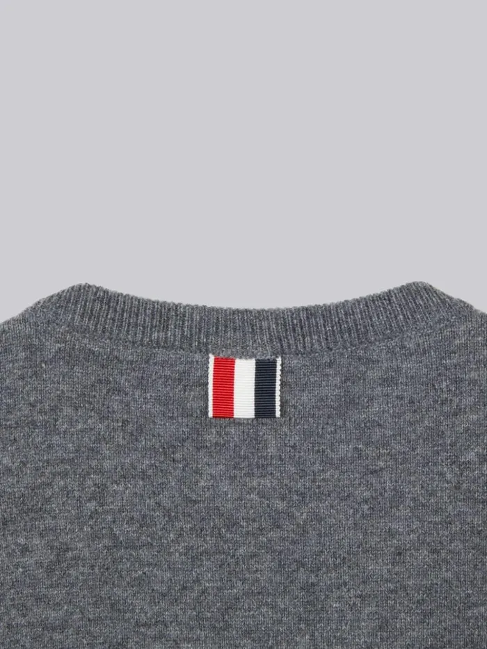 Cashmere 4bar Crewneck Pullover Medium Grey GirlsBoys Thom Browne Knitwear Cashmere 4bar Crewneck Pullover Medium Grey GirlsBoys Thom Browne Knitwear