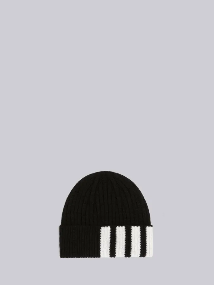 Cashmere 4bar Knit Hat Black Men Thom Browne Novelty And Knits