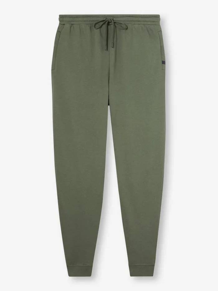 Casual Pants Men Derek Rose Sweatpants Quinn Cotton Modal Soft Green