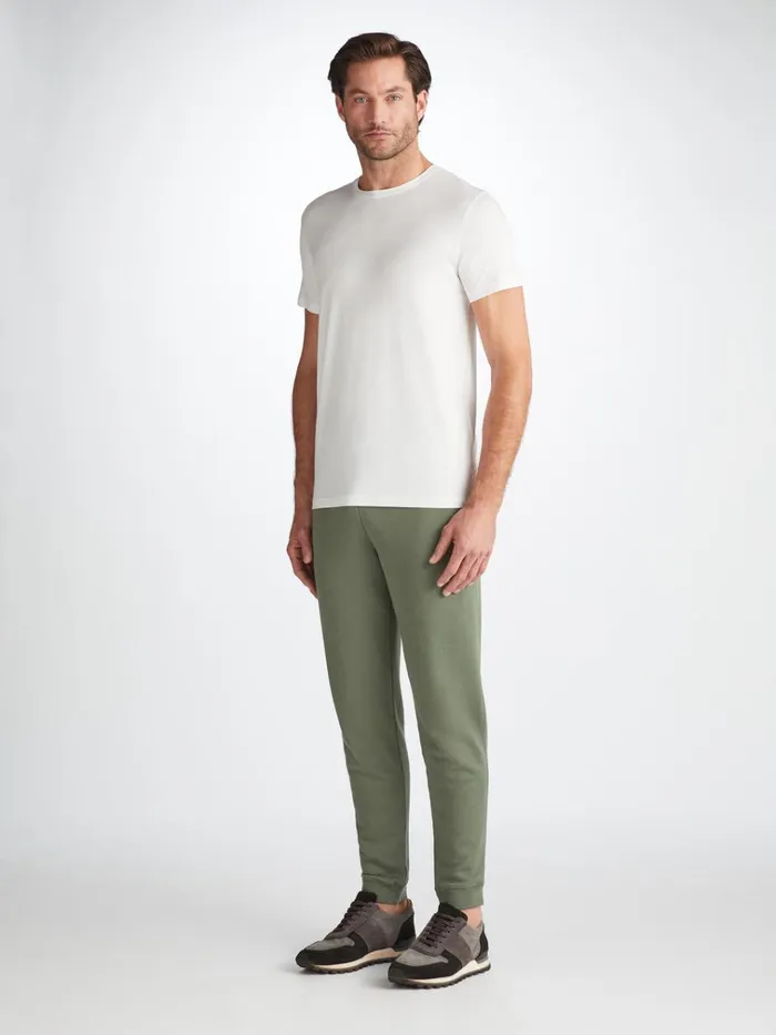 Casual Pants Men Derek Rose Sweatpants Quinn Cotton Modal Soft Green