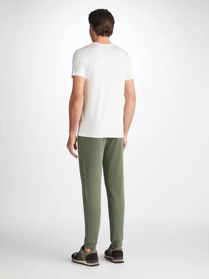 Casual Pants Men Derek Rose Sweatpants Quinn Cotton Modal Soft Green