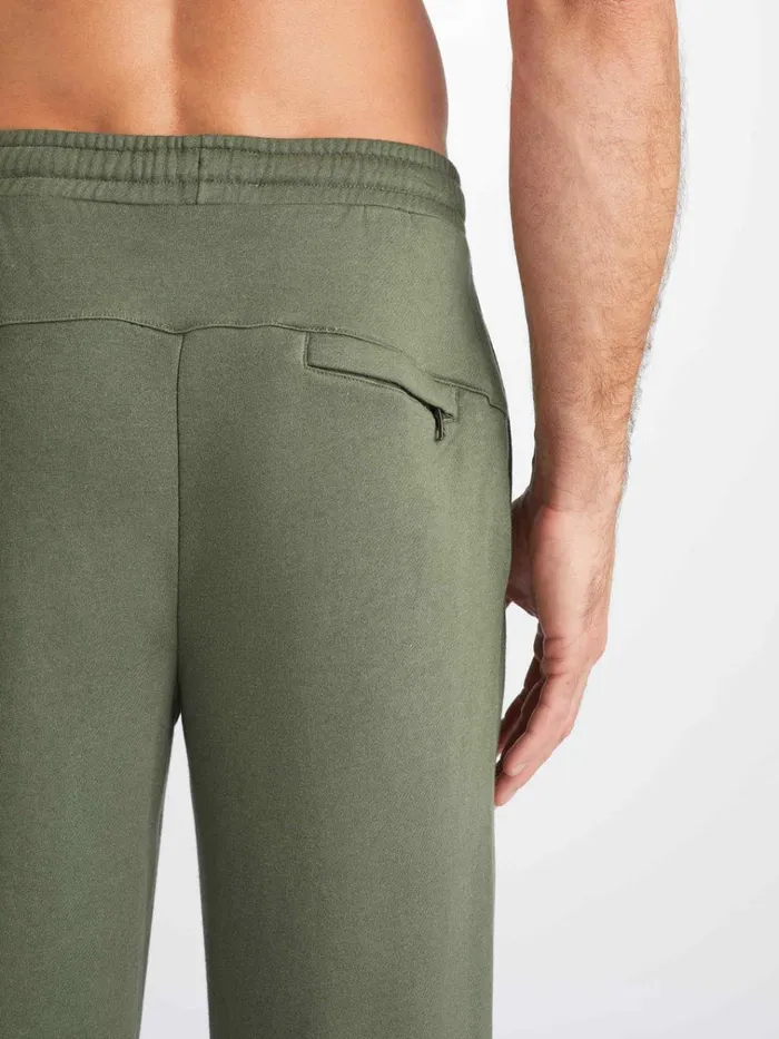 Casual Pants Men Derek Rose Sweatpants Quinn Cotton Modal Soft Green