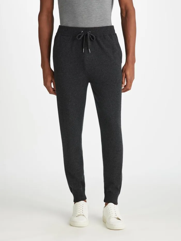 Casual Pants Men Derek Rose Track Pants Finley Cashmere Charcoal