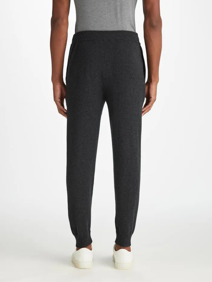 Casual Pants Men Derek Rose Track Pants Finley Cashmere Charcoal