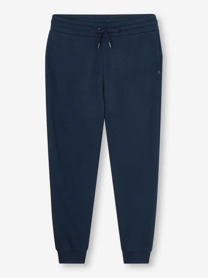 Casual Pants Women Derek Rose Sweatpants Quinn Cotton Modal Stretch Navy