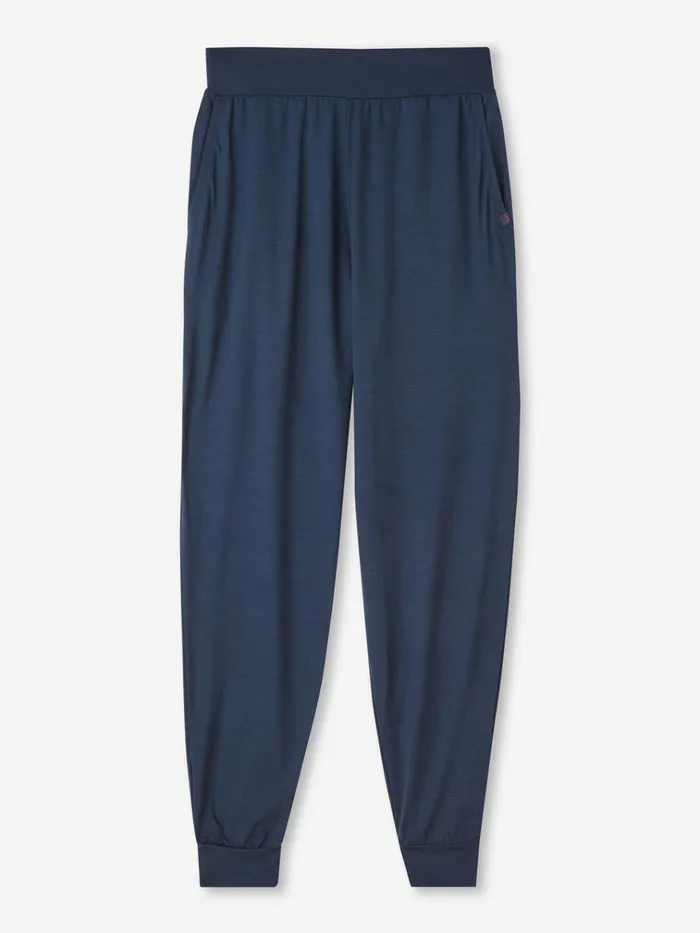 Casual Pants Women Derek Rose Track Pants Basel Micro Modal Stretch Navy