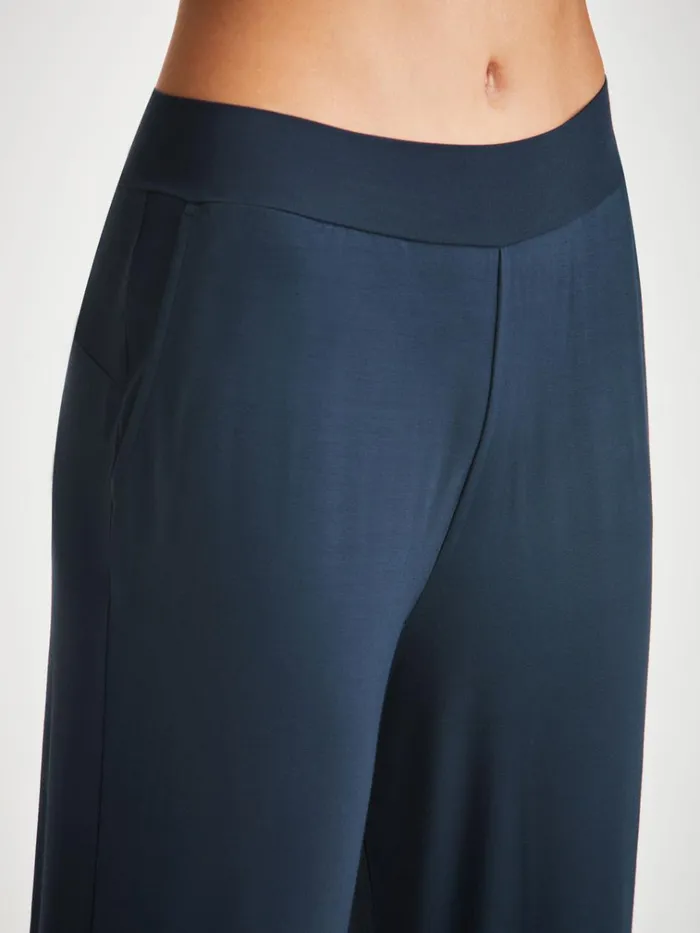 Casual Pants Women Derek Rose Track Pants Basel Micro Modal Stretch Navy