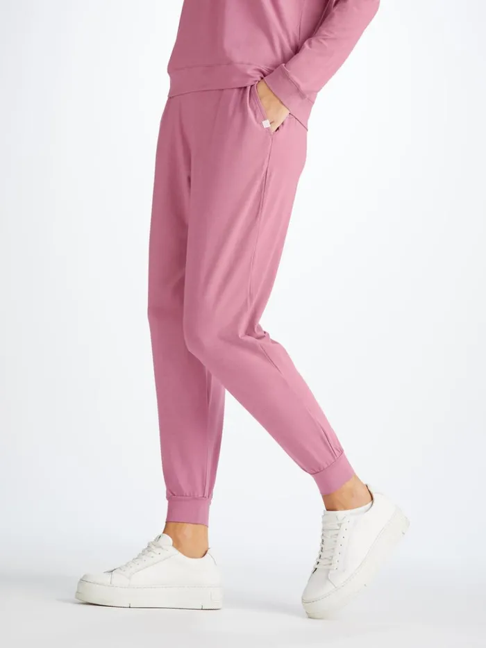Casual Pants Women Derek Rose Track Pants Basel Micro Modal Stretch Orchid Purple