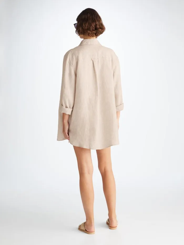 Casual Shirts Women Derek Rose Shirt Sicily Linen Sand