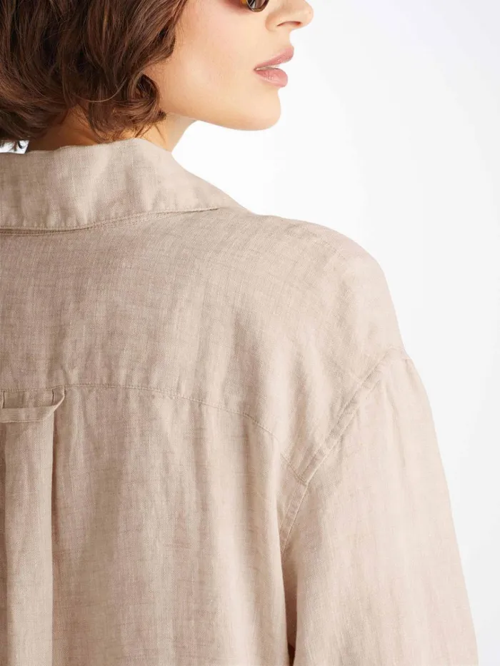 Casual Shirts Women Derek Rose Shirt Sicily Linen Sand