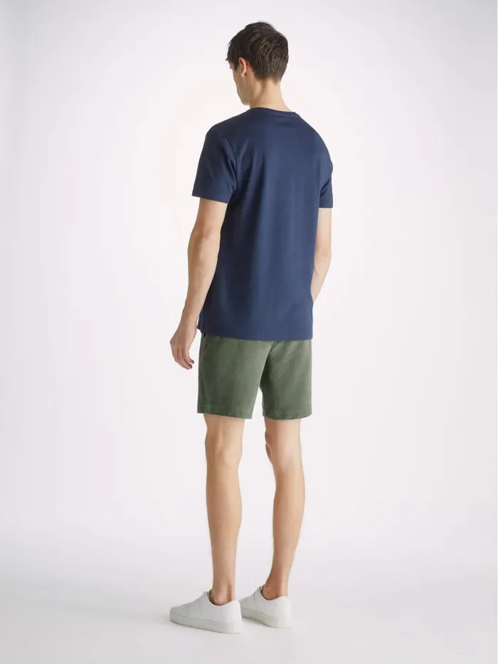 Casual Shorts Men Derek Rose Towelling Shorts Isaac Terry Cotton Soft Green