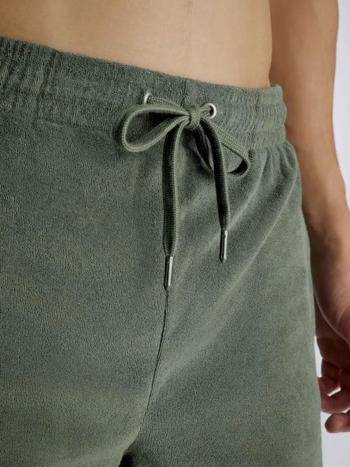 Casual Shorts Men Derek Rose Towelling Shorts Isaac Terry Cotton Soft Green