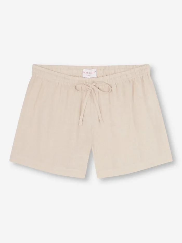 Casual Shorts Women Derek Rose Shorts Vienna Linen Sand