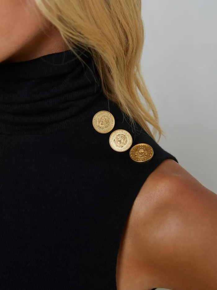 Ceci Sleeveless Turtleneck Blackgold Women L039Agence Blouses and Tops Ceci Sleeveless Turtleneck Blackgold Women L039Agence Blouses and Tops
