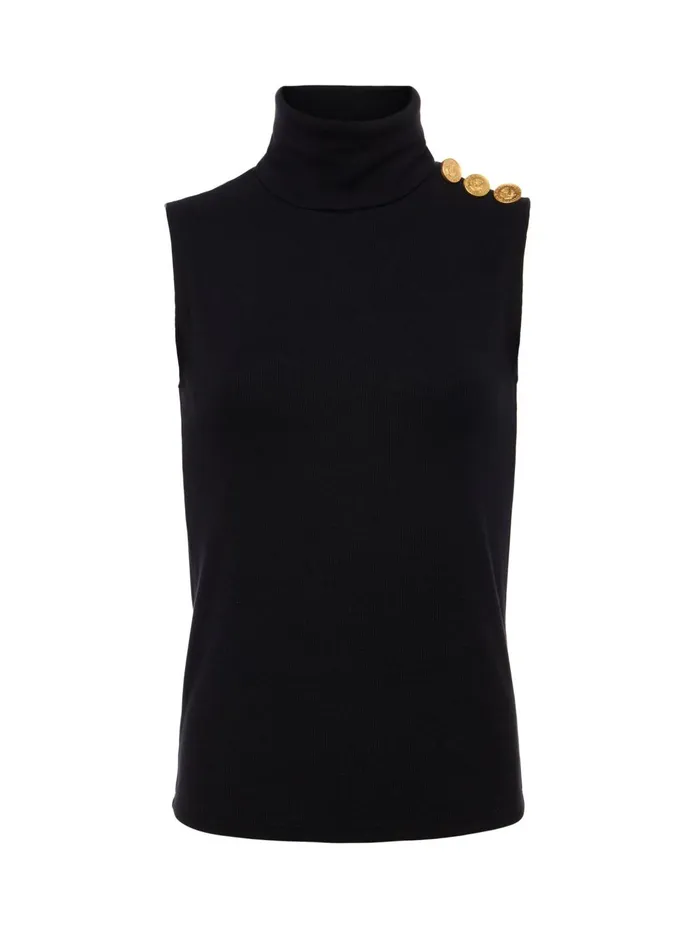 Ceci Sleeveless Turtleneck Blackgold Women L039Agence Blouses and Tops Ceci Sleeveless Turtleneck Blackgold Women L039Agence Blouses and Tops