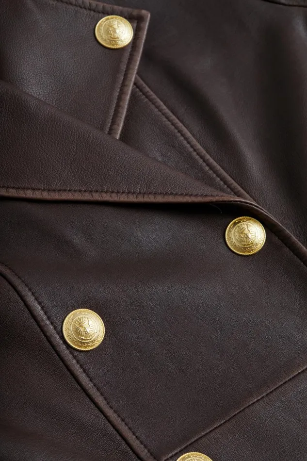 Celina Leather Trench Coat Chocolate Women L039Agence Outerwear Celina Leather Trench Coat Chocolate Women L039Agence Outerwear
