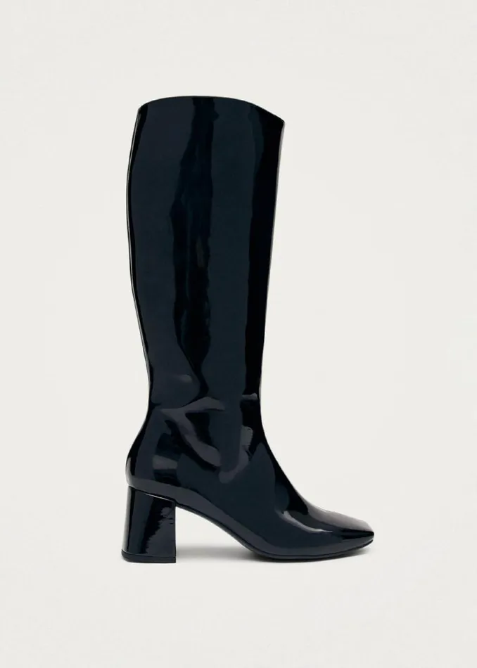 Chalk Onix Black Vegan Leather Boots Women ALOHAS Boots