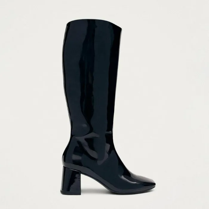 Chalk Onix Black Vegan Leather Boots Women ALOHAS Boots