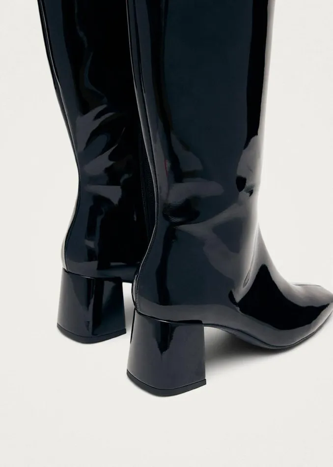 Chalk Onix Black Vegan Leather Boots Women ALOHAS Boots