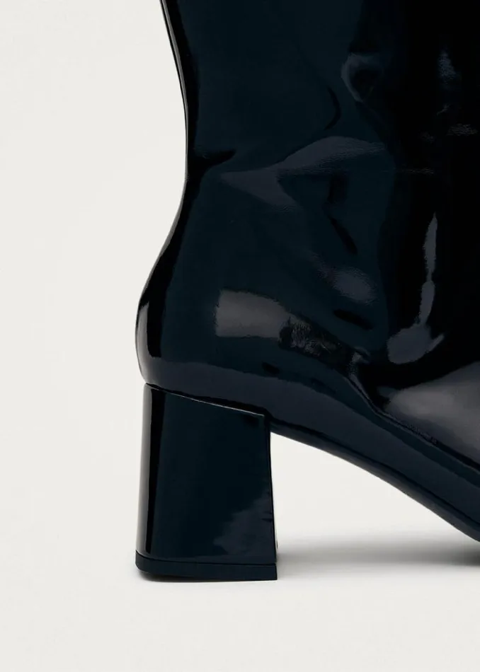 Chalk Onix Black Vegan Leather Boots Women ALOHAS Boots