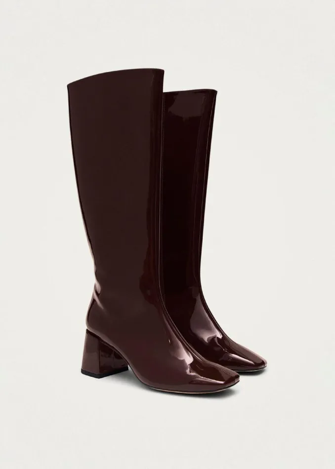 Chalk Onix Burgundy Vegan Leather Boots Women ALOHAS Boots