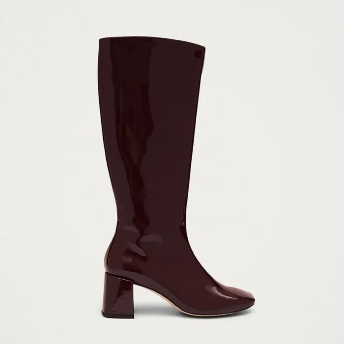 Chalk Onix Burgundy Vegan Leather Boots Women ALOHAS Boots